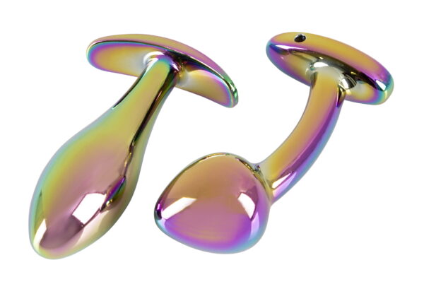 Metal Butt Plug Set in Rainbow Colours - immagine 3