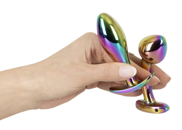 Metal Butt Plug Set in Rainbow Colours - immagine 7