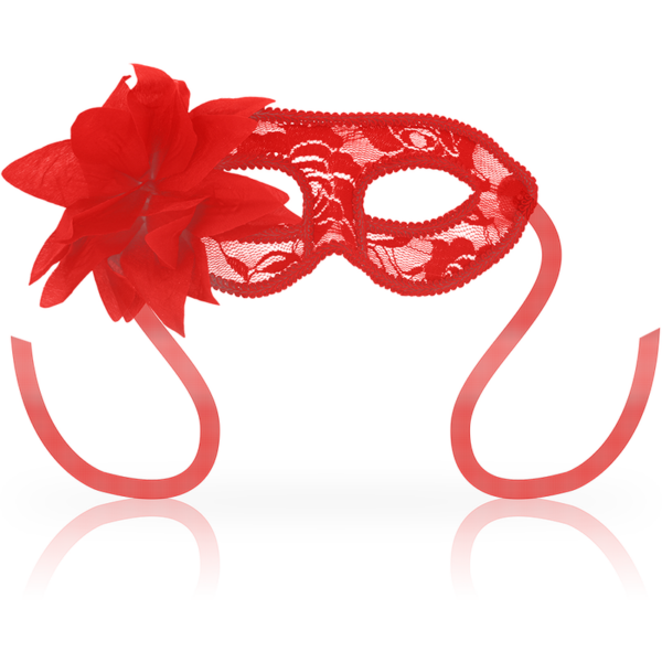 MASCHERE CON PIZZO E FIORE ROSSO - immagine 2